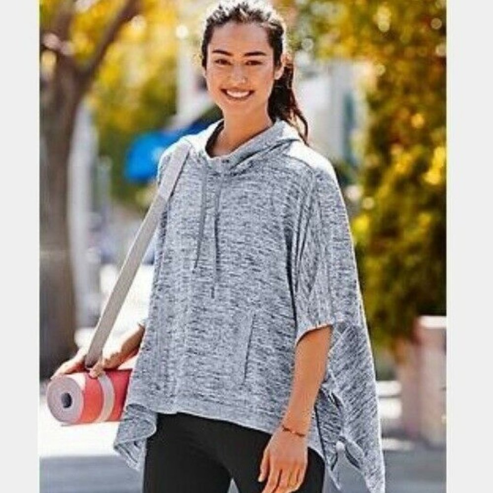 Athleta Blissfull Poncho Gray Hoodie‎ Sz M